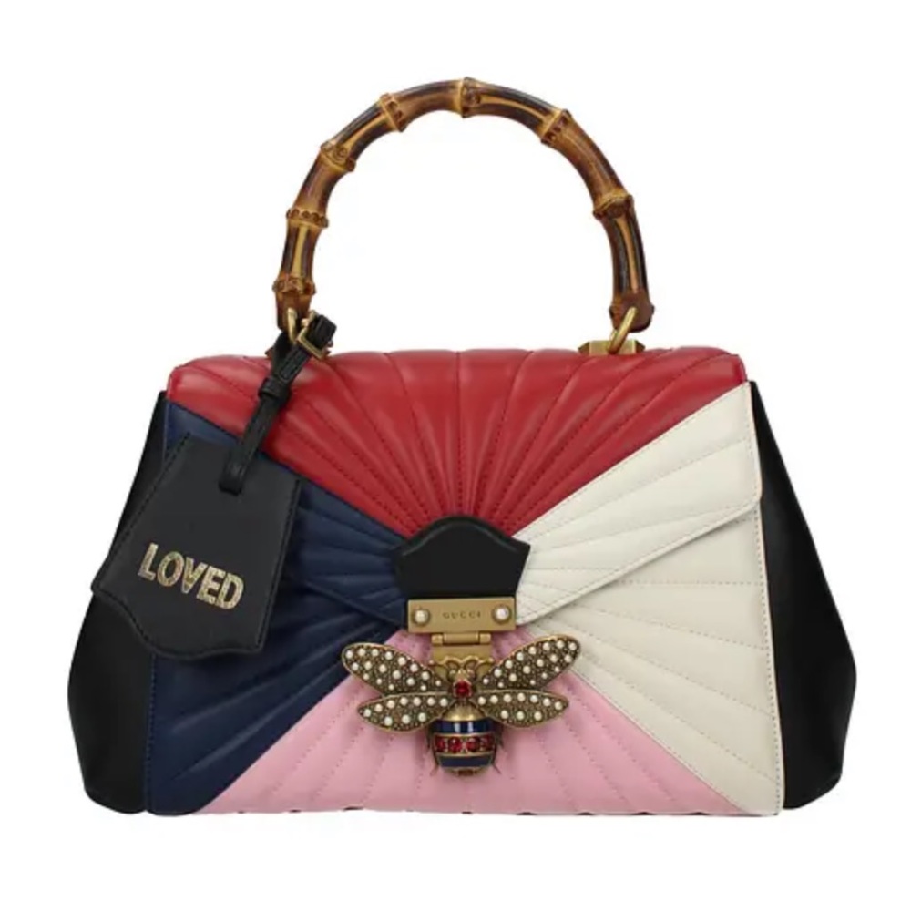 💯% Auth Gucci Calfskin Queen Margaret Quilted Leather Top Handle Bag 🐝